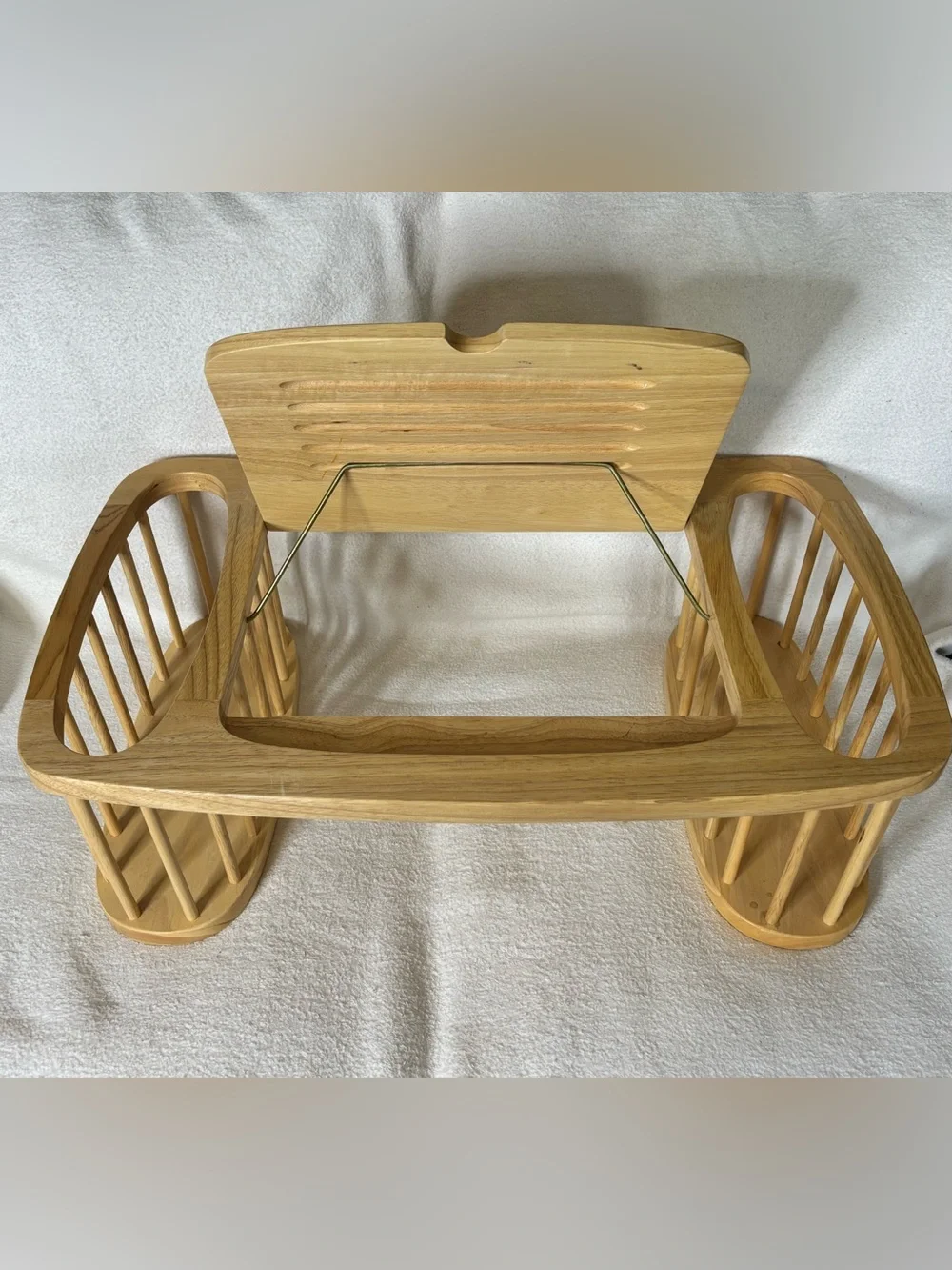 Vintage wooden bed tray and adjustable reading stand and racks